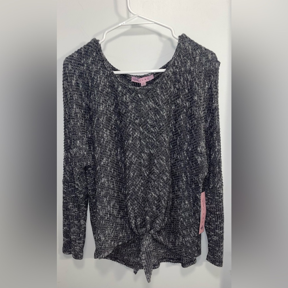 Crave Fame Charcoal Knit Top NWT